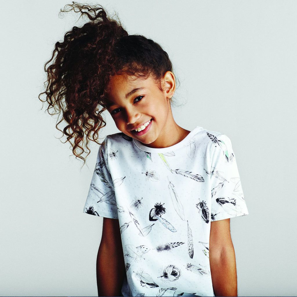 White feather print t-shirt