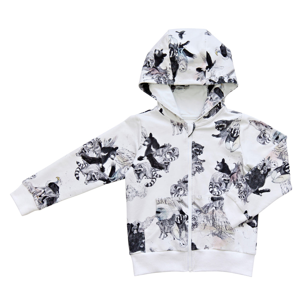 White animal print hoodie