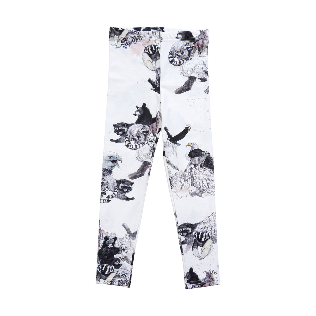 White animal print leggings