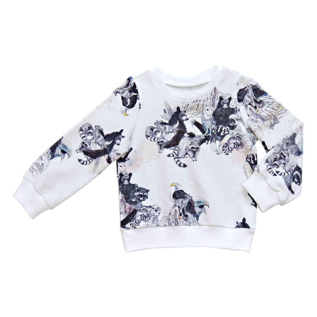 White animal print sweatshirt