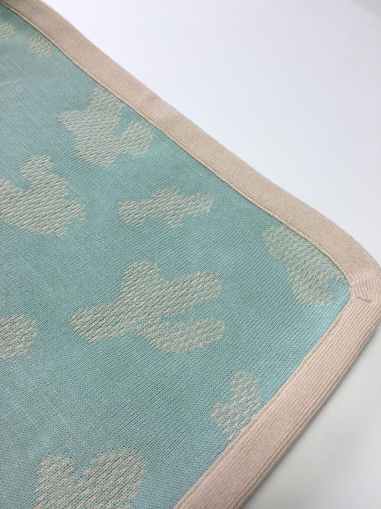 Knitted cactus baby blanket