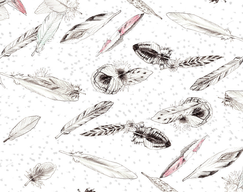 White feather print t-shirt