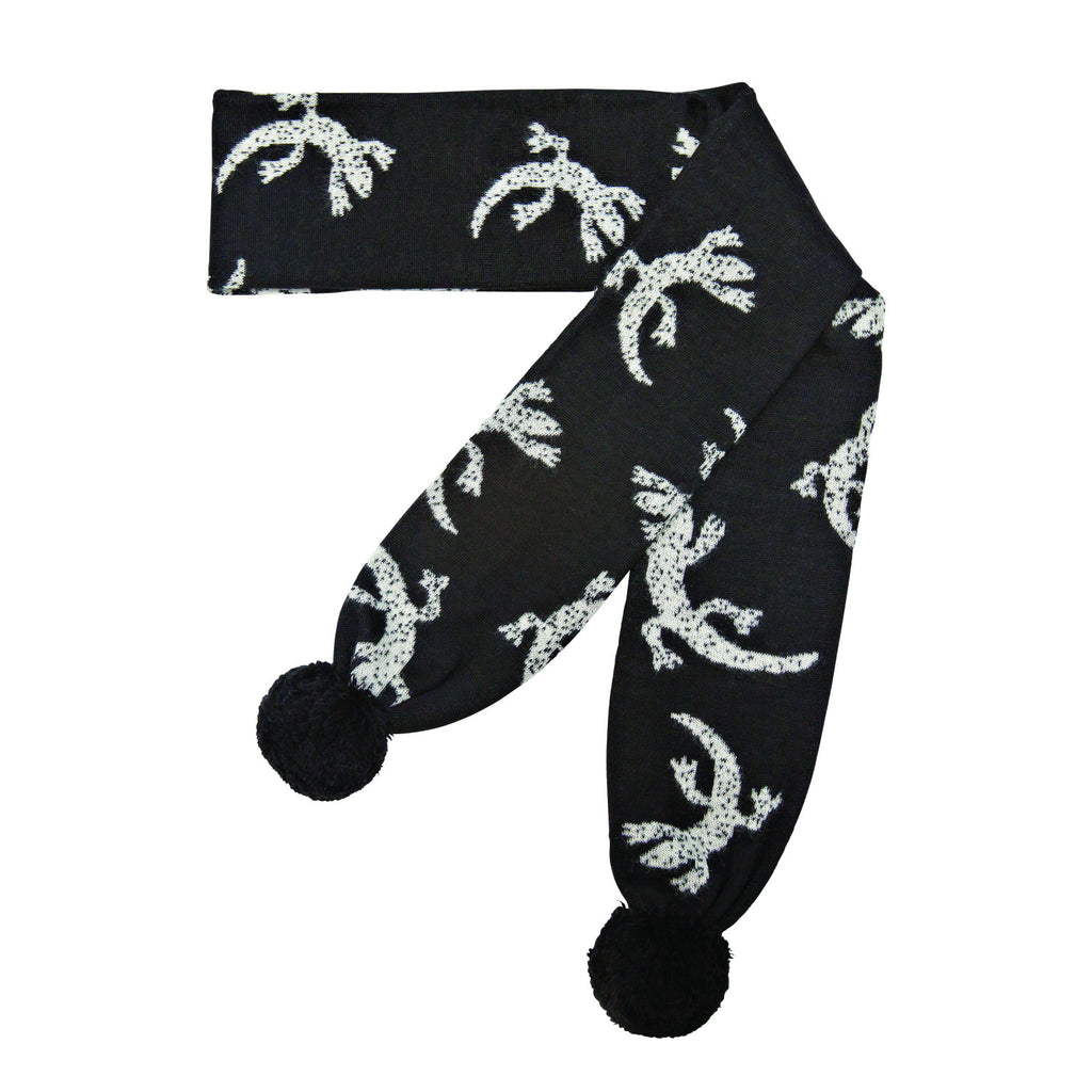 Knitted black lizard scarf