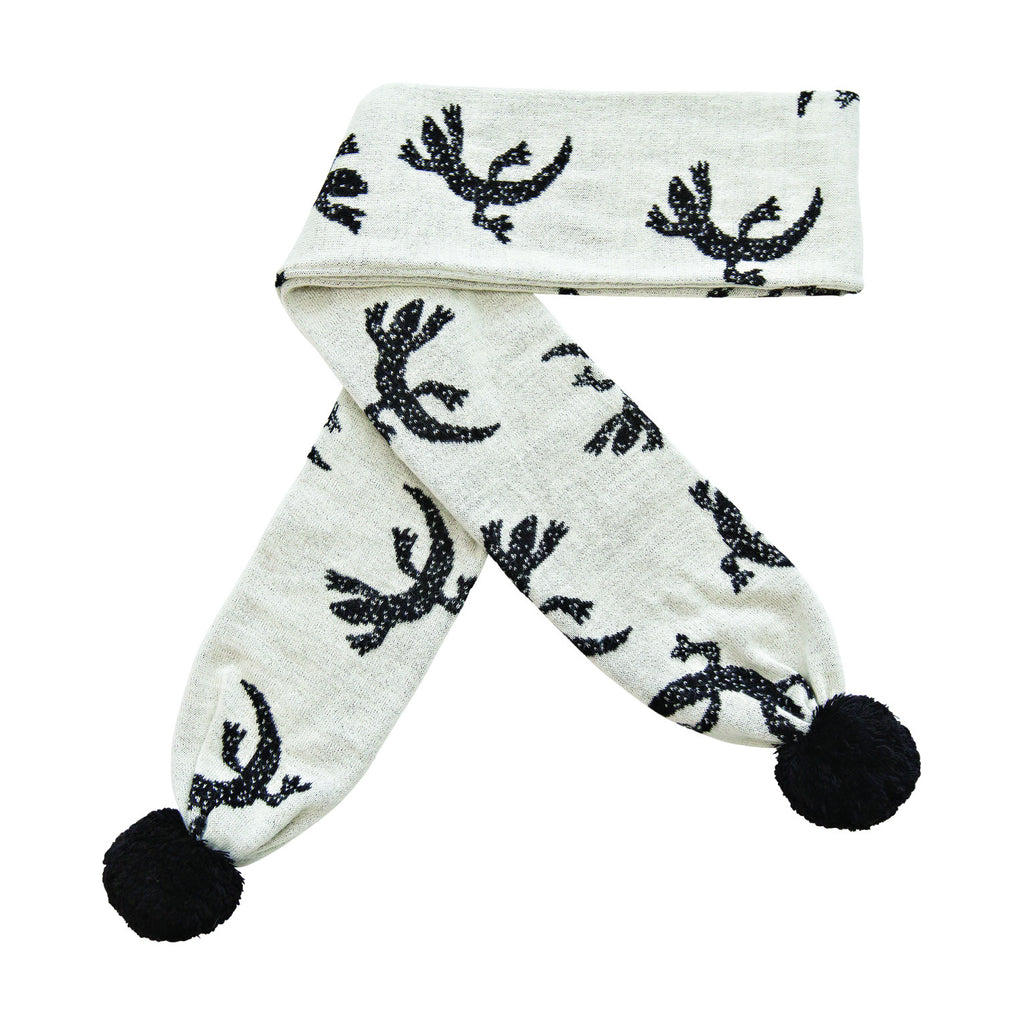 Knitted white lizard scarf
