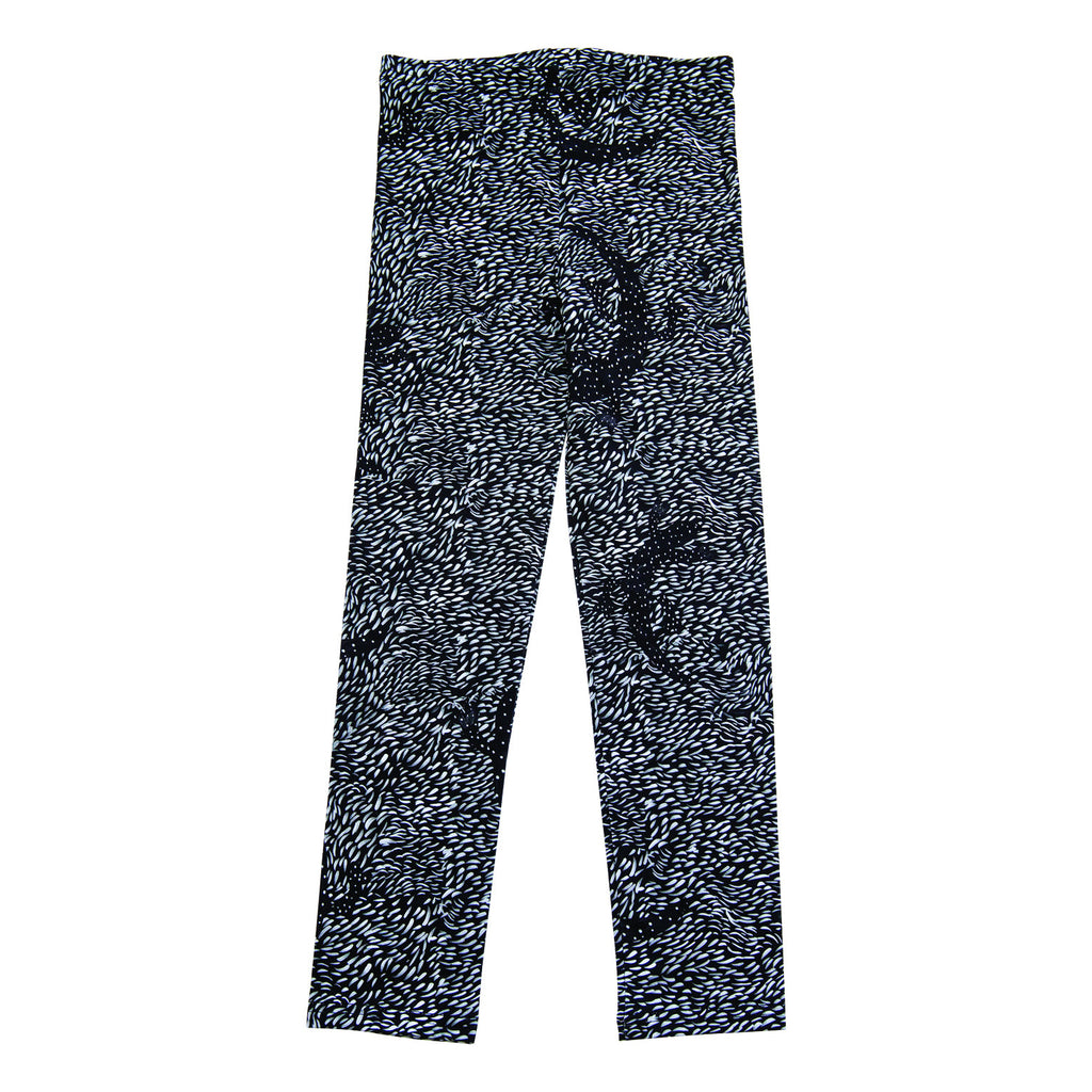 Black lizard leggings