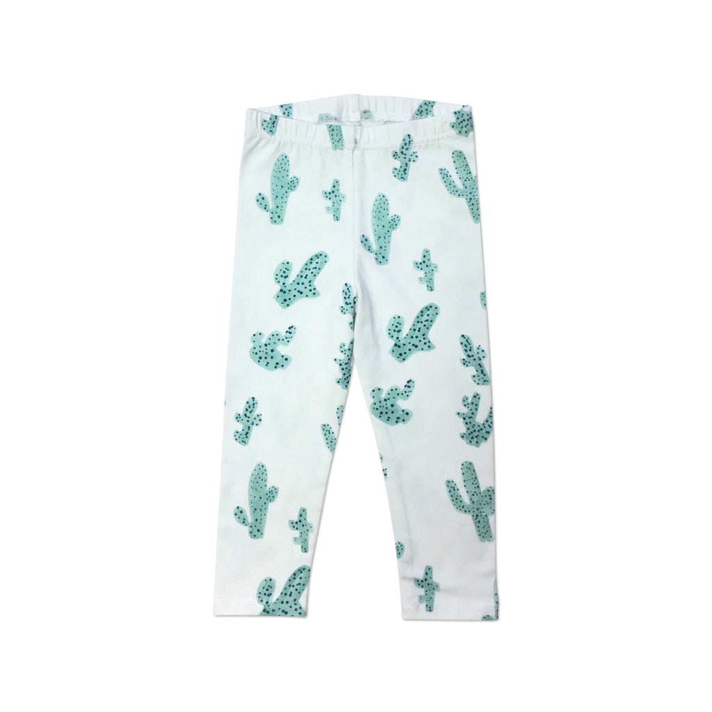 White cactus baby leggings