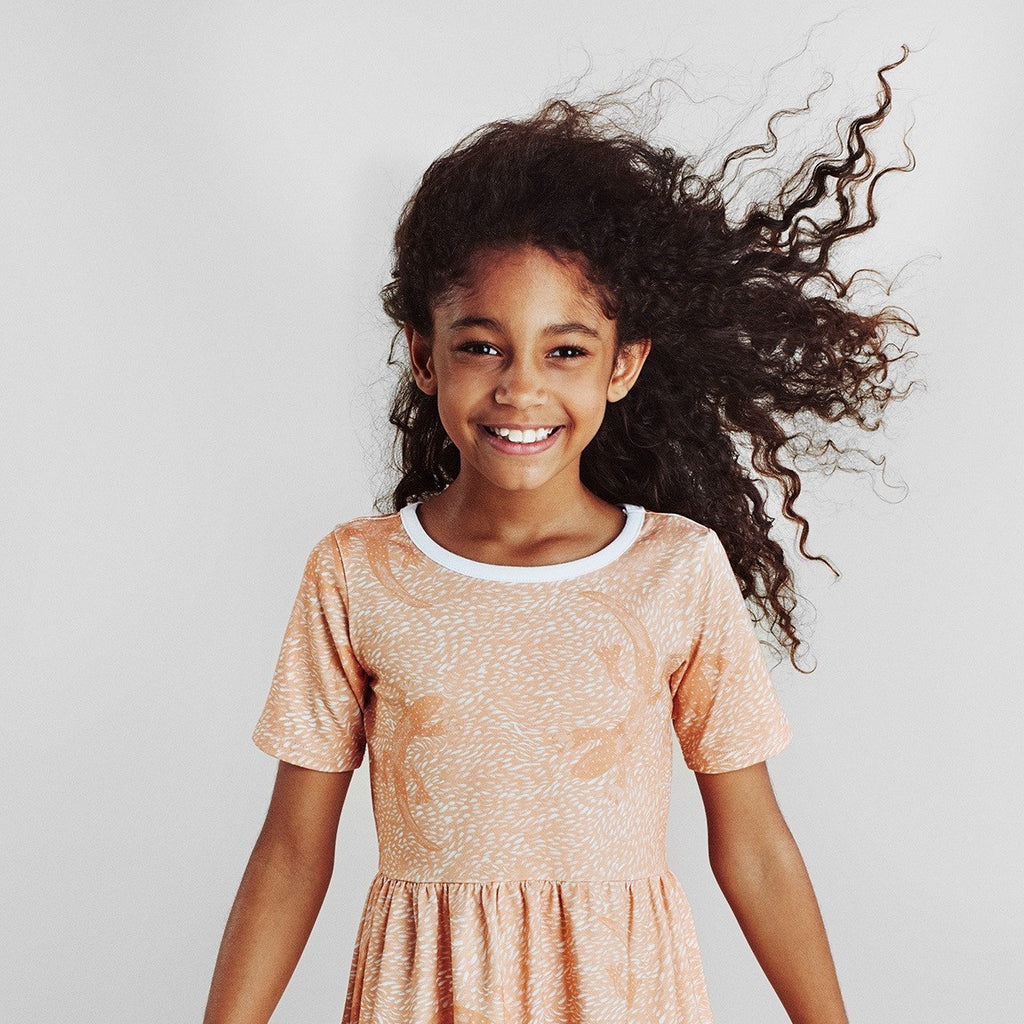 Orange lizard dress