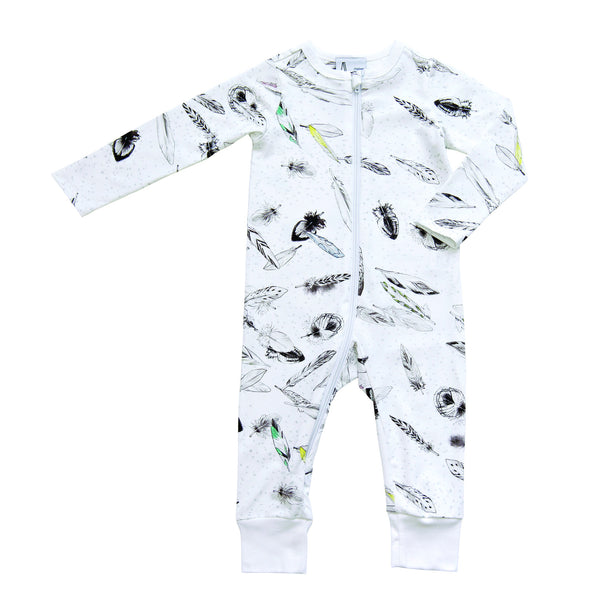 White feather baby jumpsuit