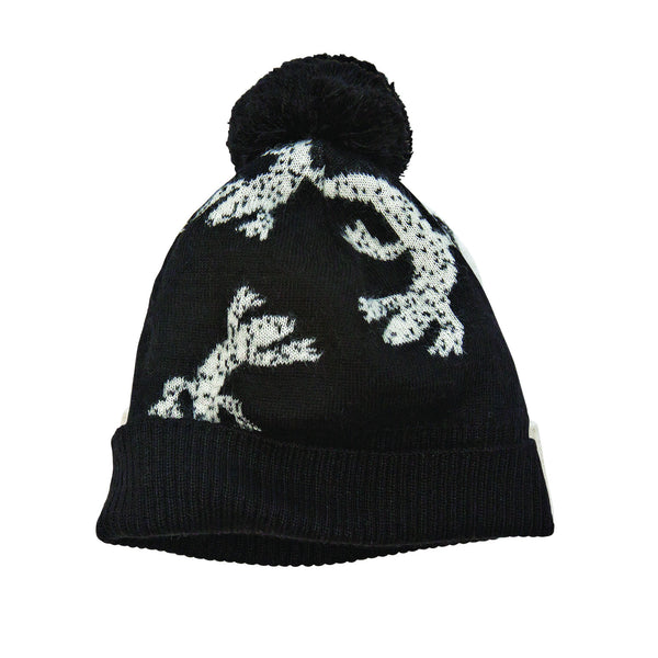 Knitted black lizard hat