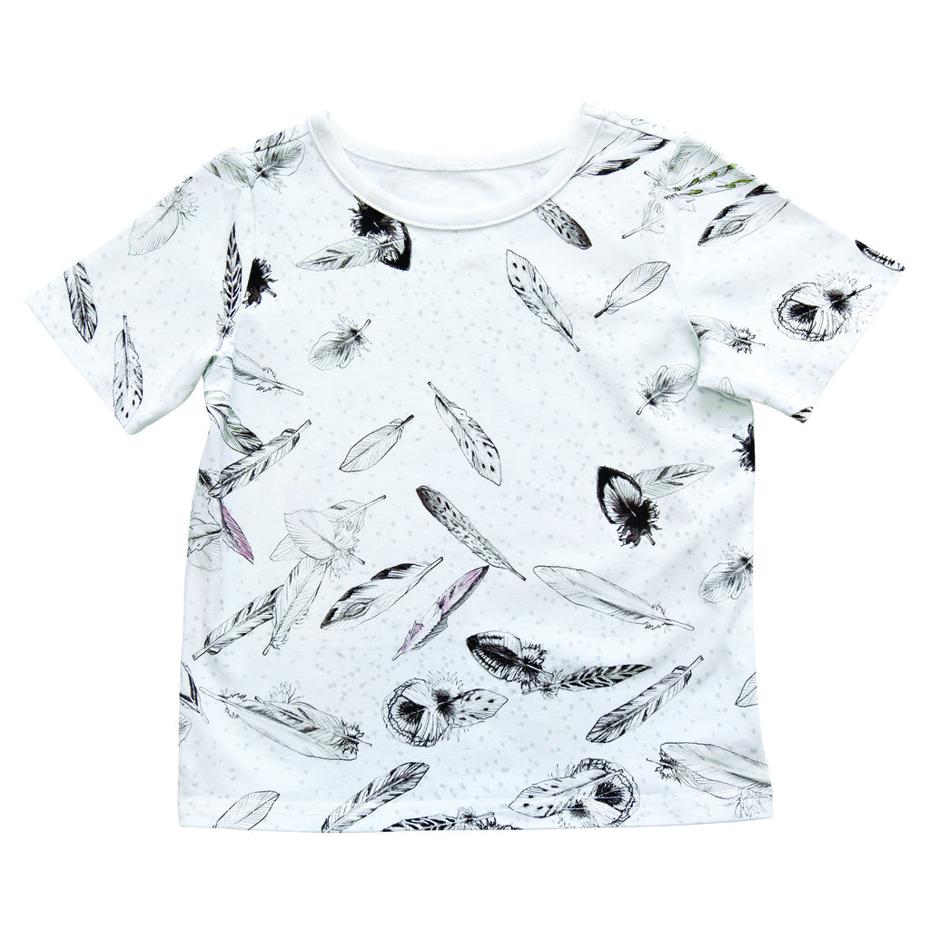White feather print t-shirt