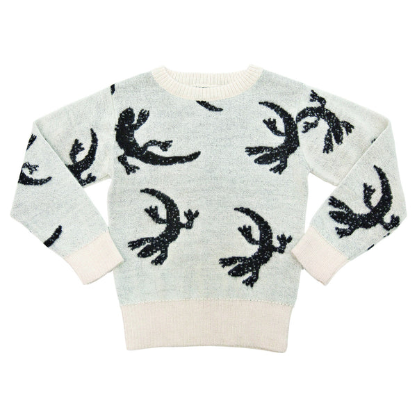 Knitted white lizard sweater